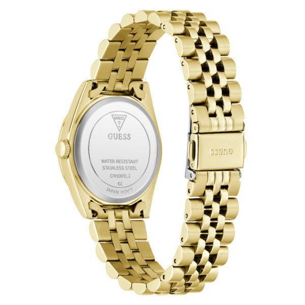 Guess Womens Jada Stainless Steel Watch In Gold/White Dial