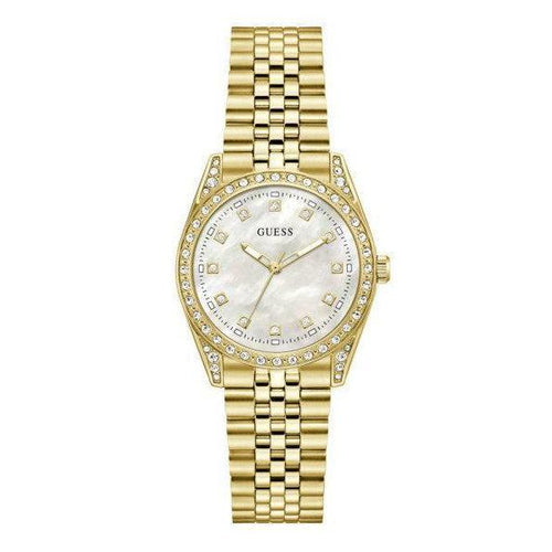 Guess Womens Jada Stainless Steel Watch In Gold/White Dial