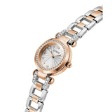 Guess Ladies 2 Tone Watch In Silver And Rose Gold