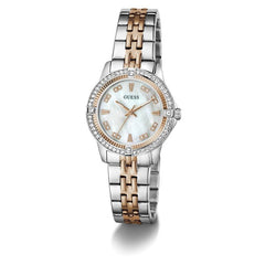 Guess Womens Colette Two Tone Watch In Silver And Rose Gold