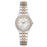 Guess Womens Colette Two Tone Watch In Silver And Rose Gold