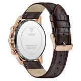 Guess Mens Multi Function Watch In Brown/Blue Dial
