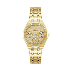 Guess Womens Quinn Multi Function Watch In Gold
