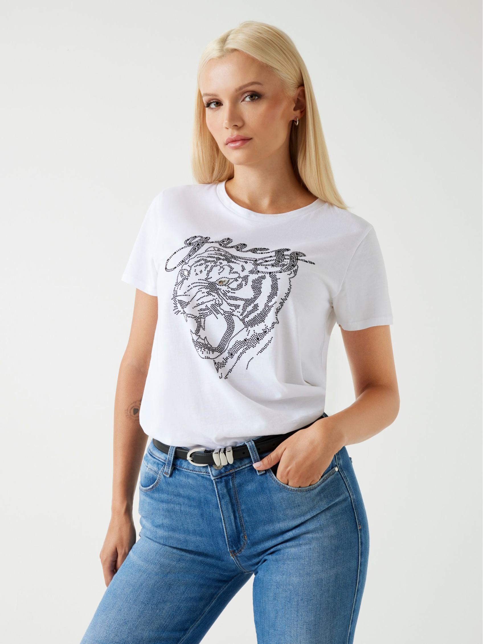 Guess Ladies Tiger Easy Tee White