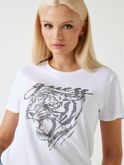 Guess Ladies Tiger Easy Tee White