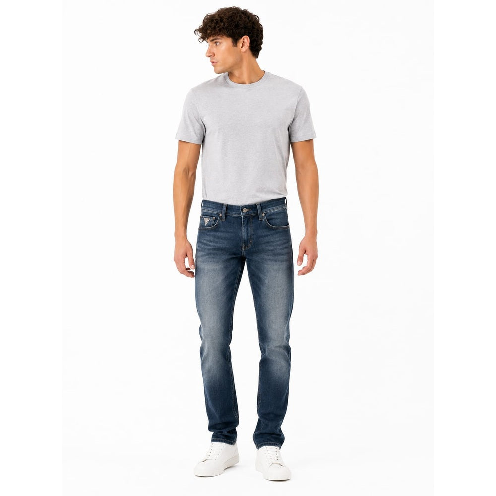 Guess Mens Combat Slim Taper Jeans In Dark Wash