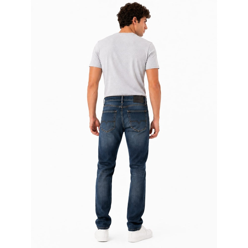 Guess Mens Combat Slim Taper Jeans In Dark Wash