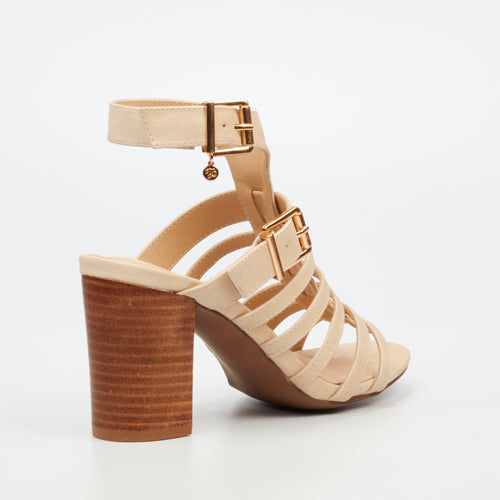 Miss Black Ladies Hazel 1 Heels Beige