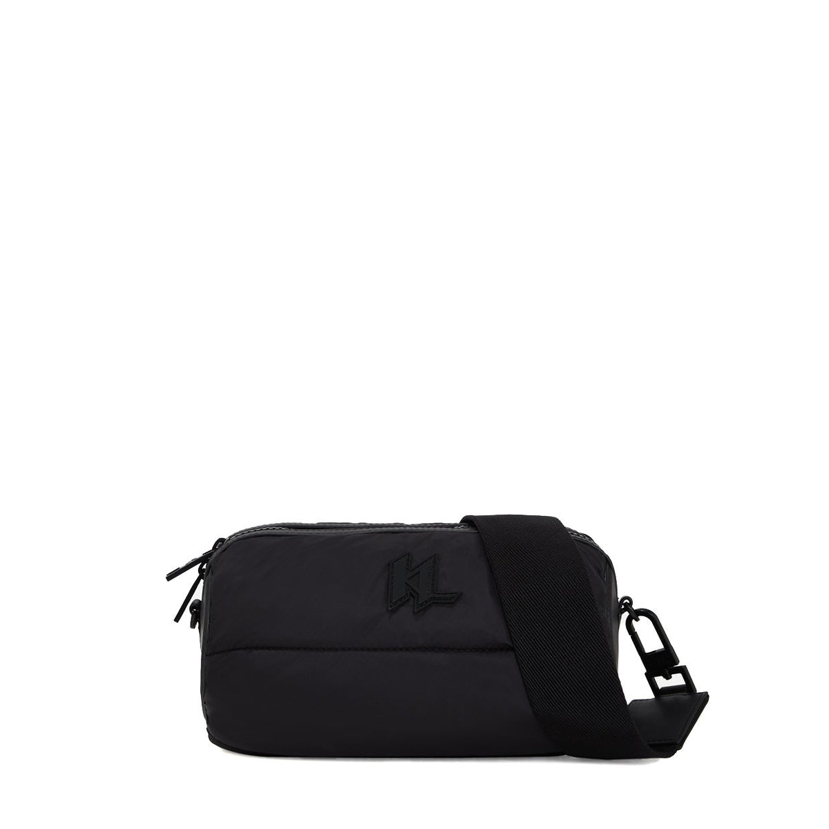 Karl Lagerfeld Monogram Padded Crossbody Bag In Black