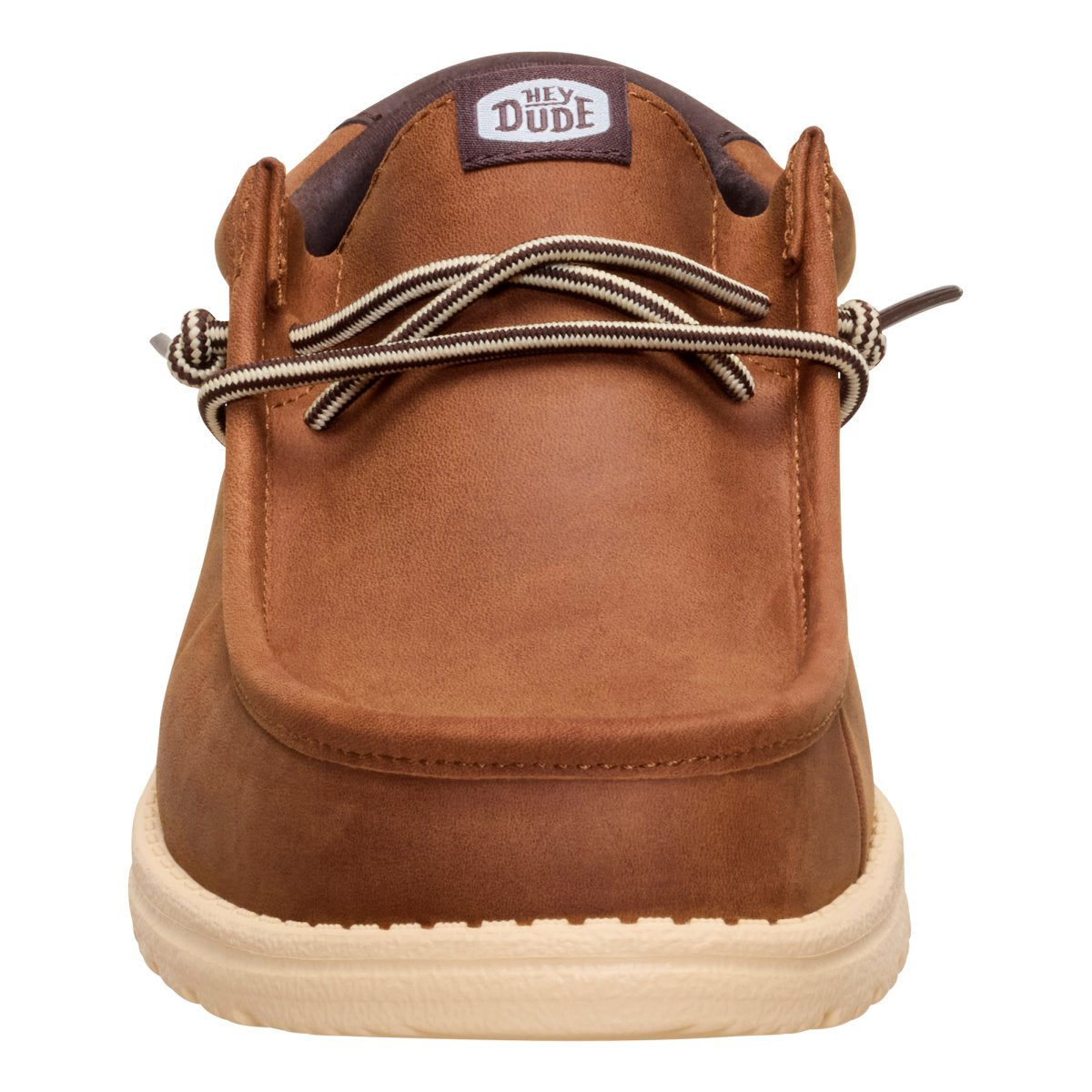 Hey Dude Mens Wally Fully Grain Leather Shoes In Brown