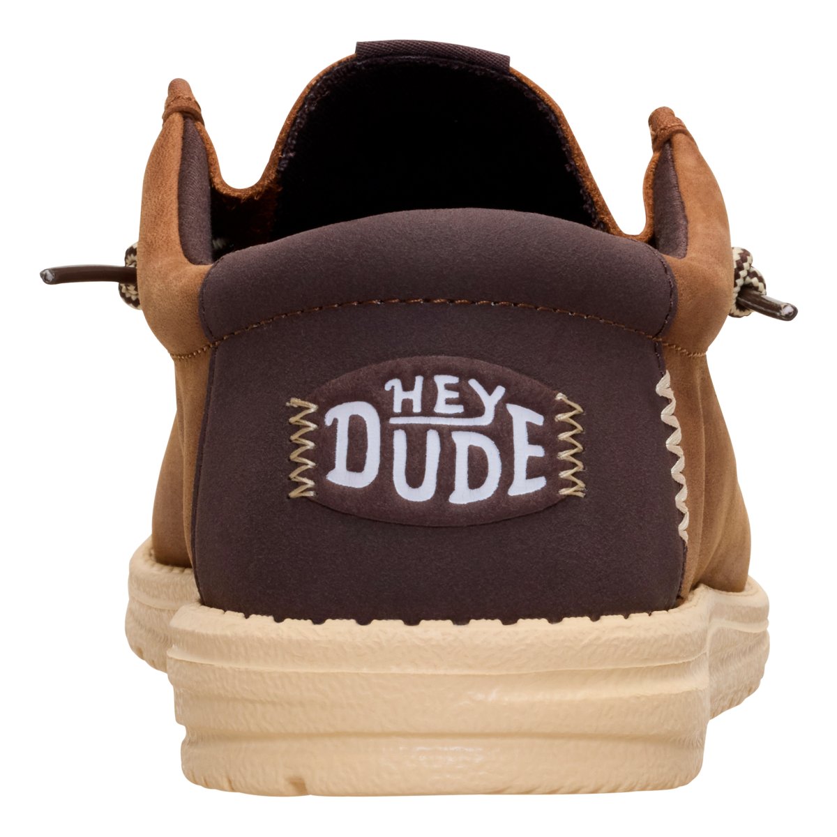 Hey Dude Mens Wally Fully Grain Leather Shoes In Brown