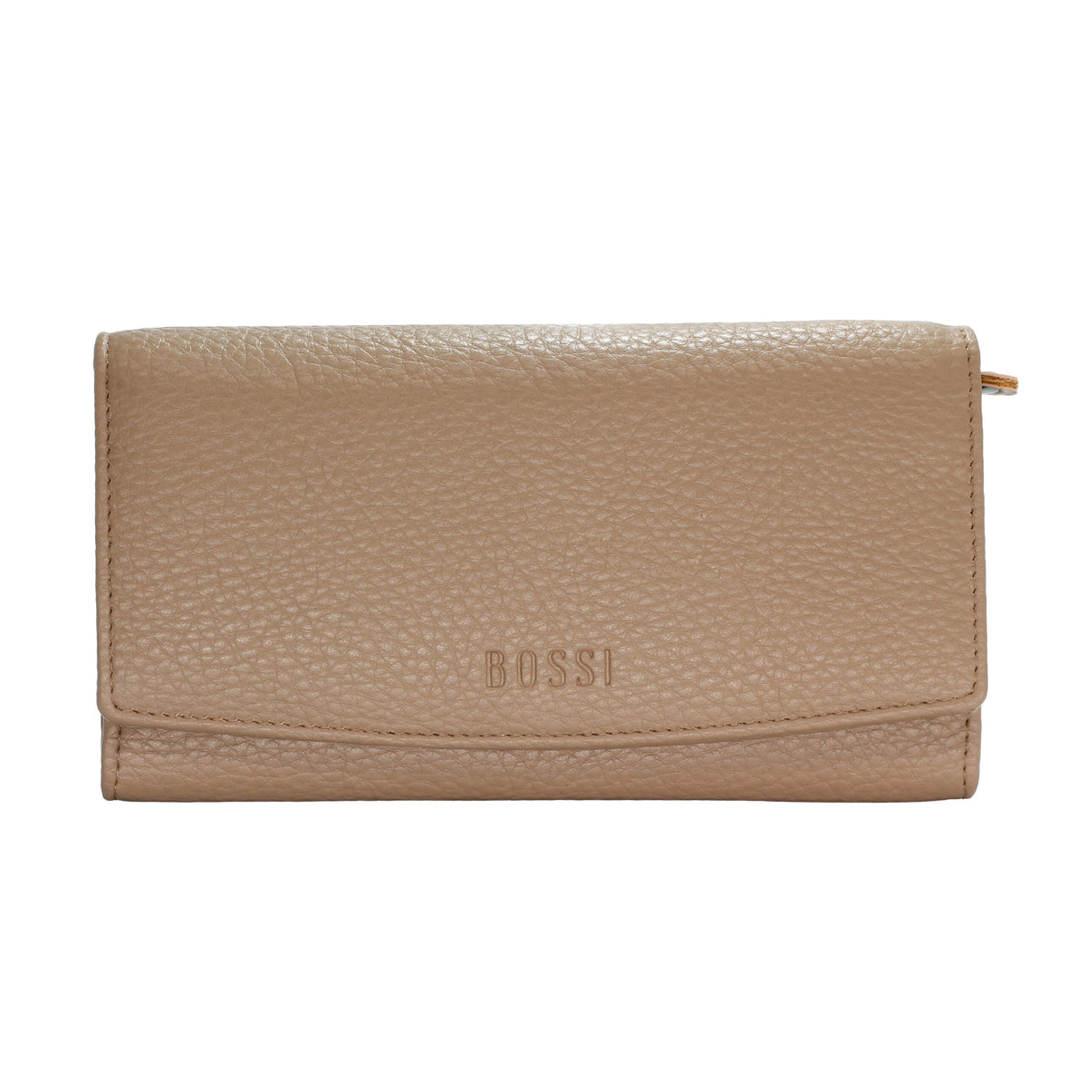 Bossi Heritage Vegan Leather Large Purse In Taupe