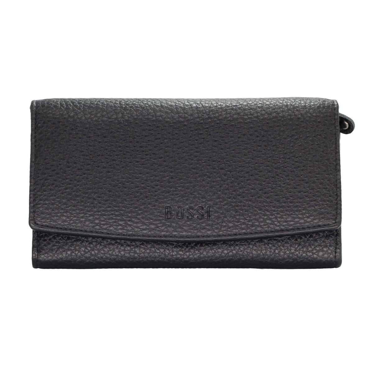 Bossi Heritage Vegan Leather Large Purse In Black