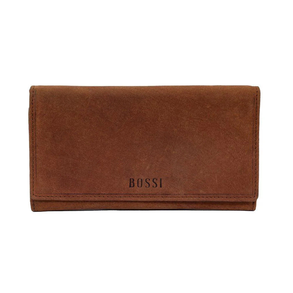 Bossi Ladies Heritage Credit Card Wallet With Zip/ Purse Tan