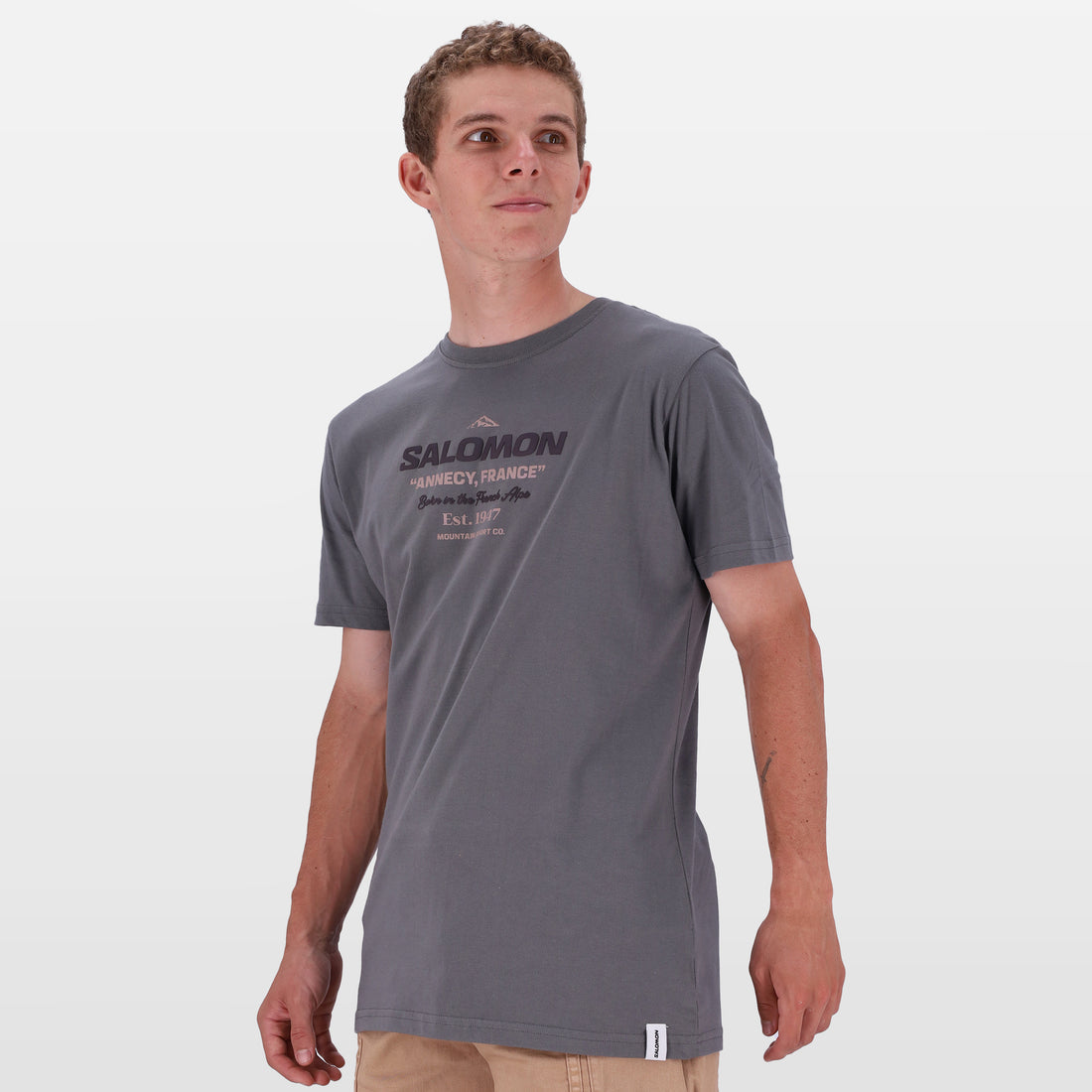 Salomon Mens Hinghellar Short Sleeves T-Shirts In Castle Rock