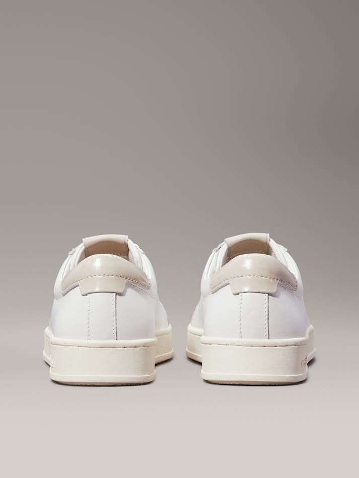 Calvin Klein Mens Low Top Lace Up Shoes In White