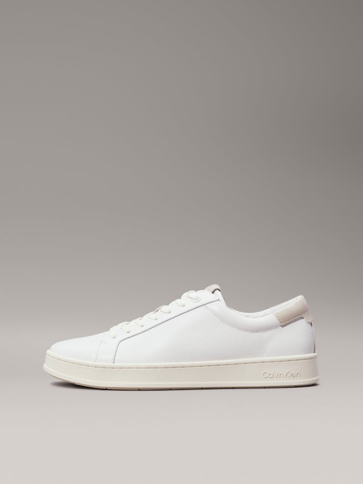 Calvin Klein Mens Low Top Lace Up Shoes In White