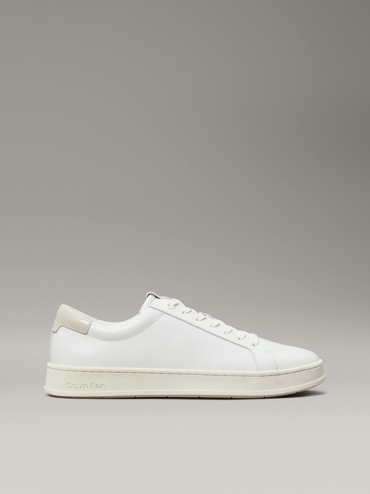 Calvin Klein Mens Low Top Lace Up Shoes In White