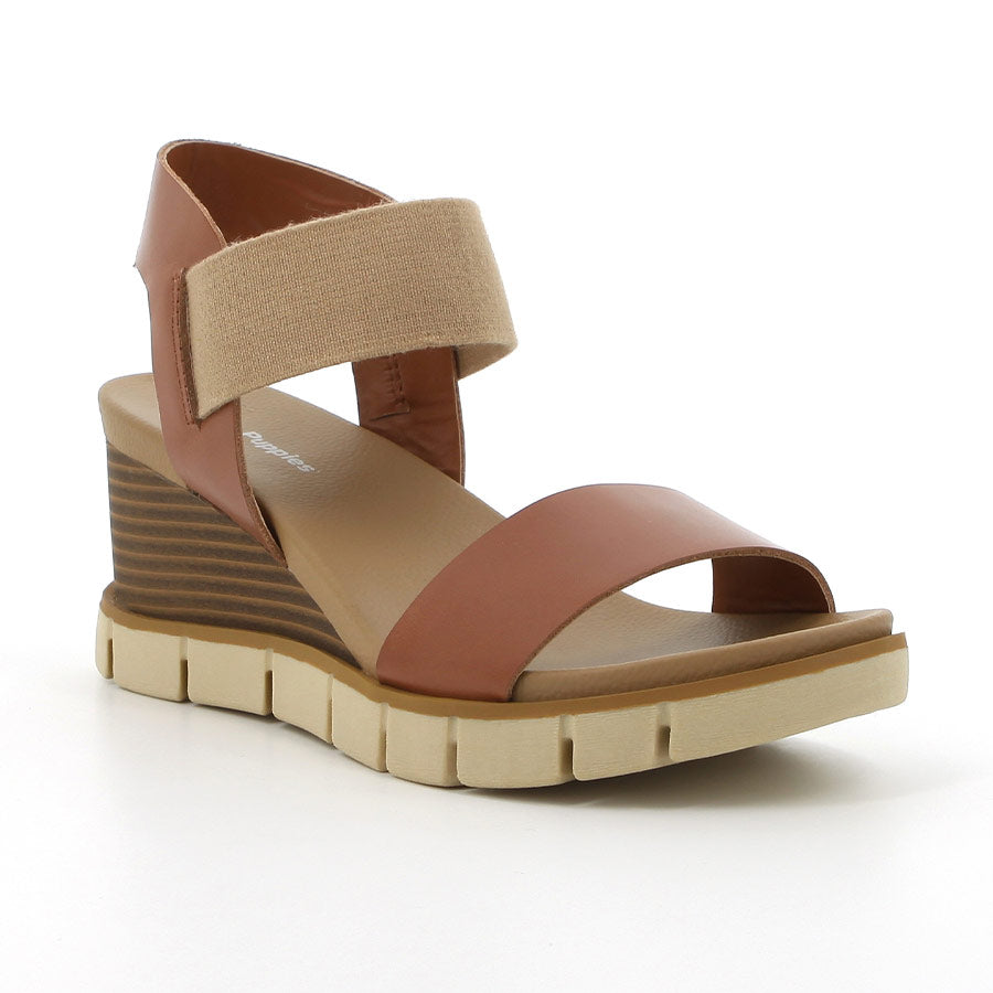 Hush Puppies Ladies Freja Cognac Leather Sandals