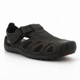 Hush Puppie Nebula Leather Sandals In Black