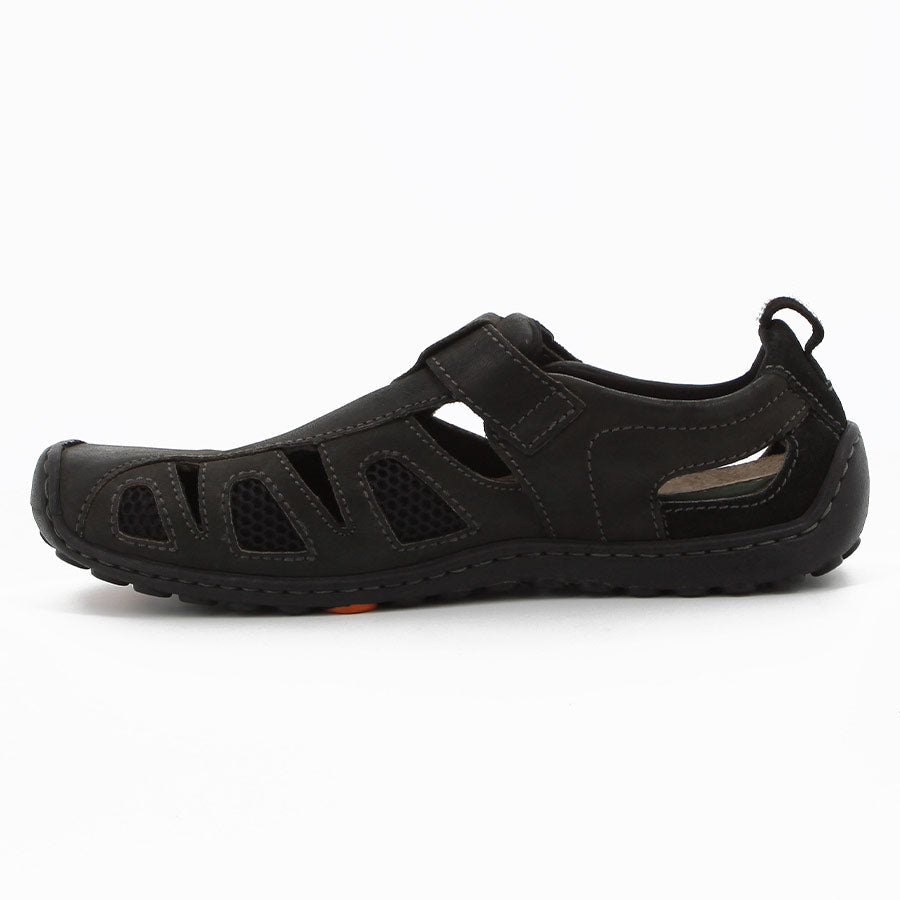 Hush Puppie Nebula Leather Sandals In Black