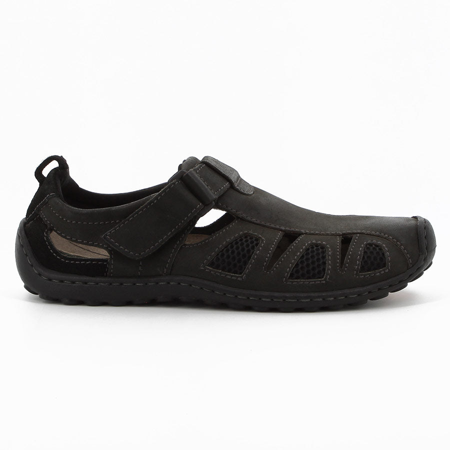 Hush Puppie Nebula Leather Sandals In Black