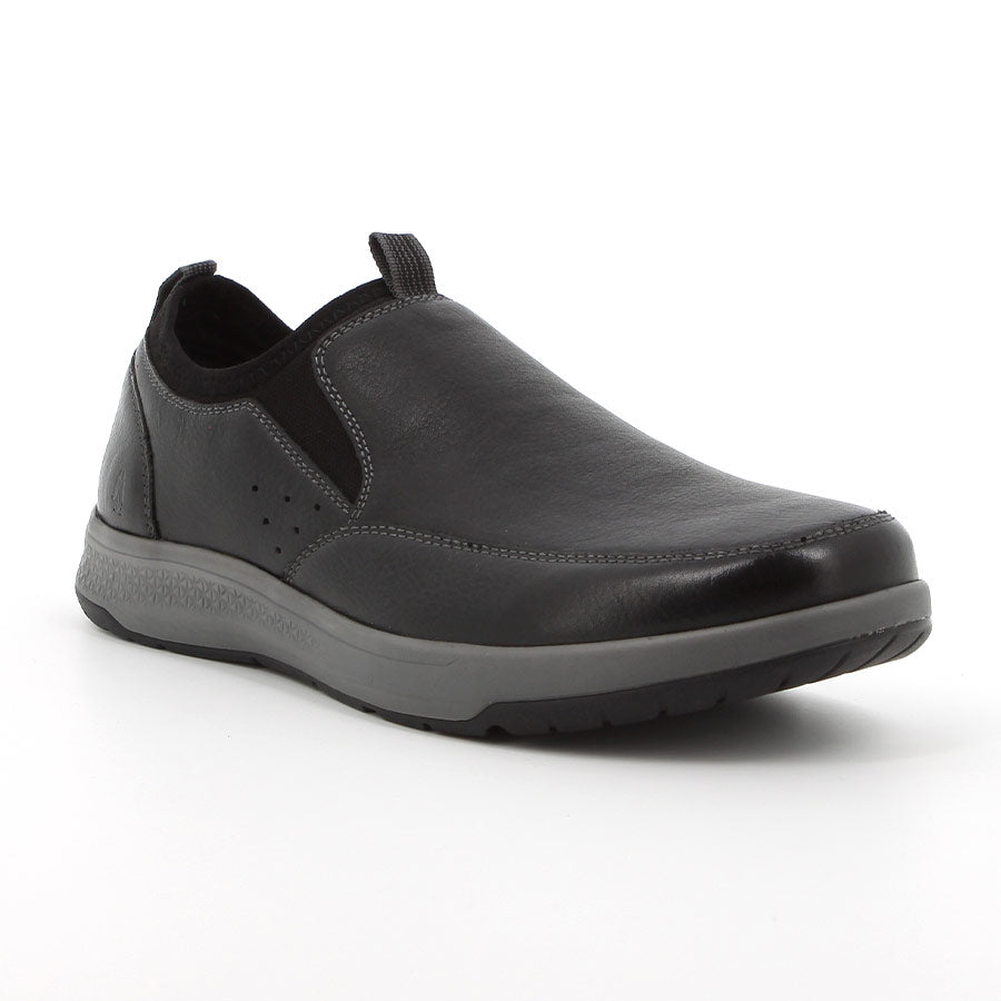 Hush Puppies Mens Brayden Black Leather Shoes