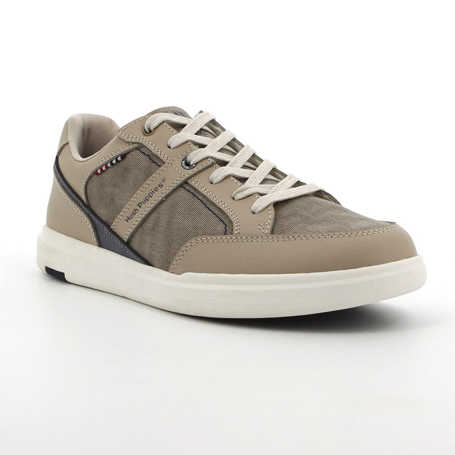 Hush Puppies Mens Jeremy Beige Canvas Shoes