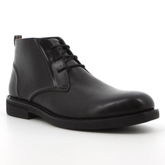 Hush Puppies Mens Elway Black Leather Shoes