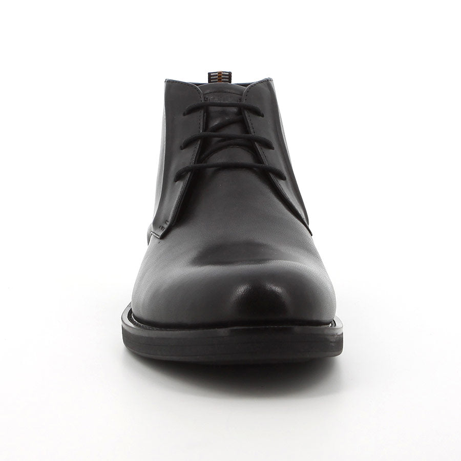 Hush Puppies Mens Elway Black Leather Shoes