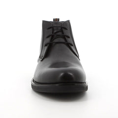 Hush Puppies Mens Elway Black Leather Shoes
