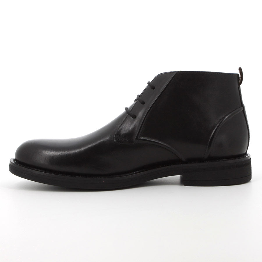 Hush Puppies Mens Elway Black Leather Shoes