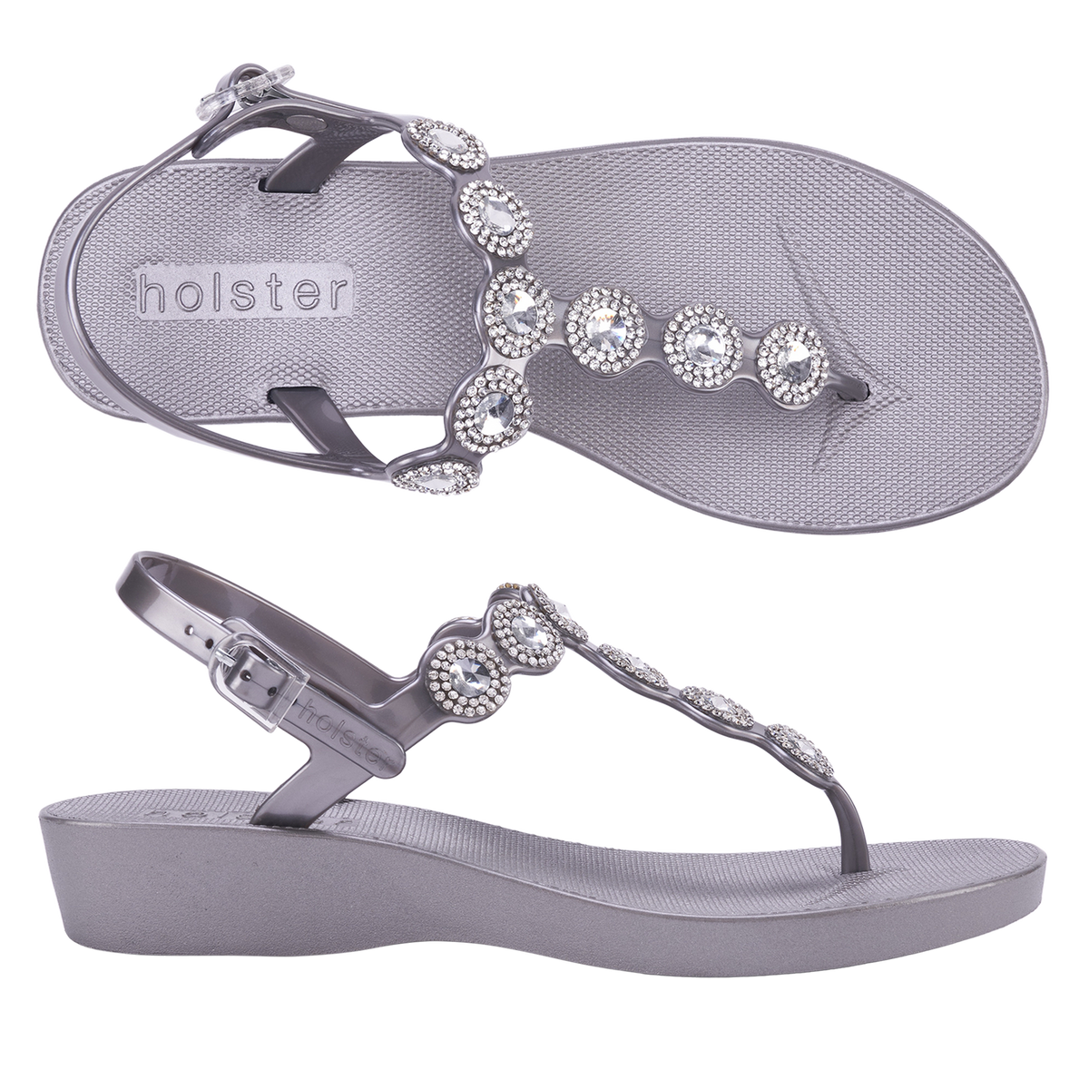 Holster Ladies Gorgeous Wedges In Pewter