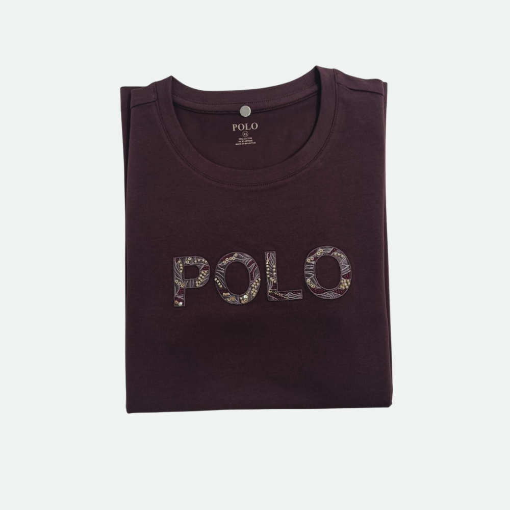 Polo Womens Anlia Embellished T-Shirt In Mauve