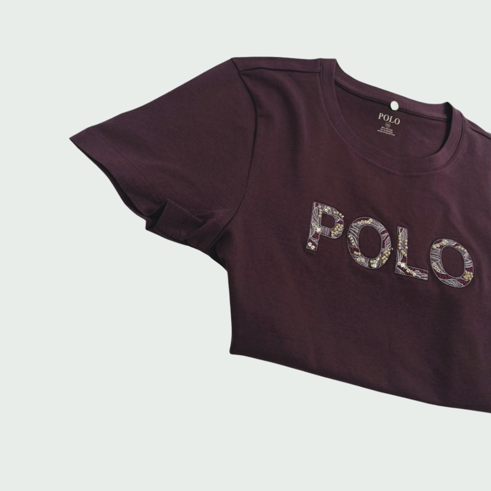 Polo Womens Anlia Embellished T-Shirt In Mauve