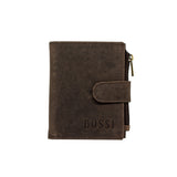Bossi  Mens Hunter Leather Small Uni Card Wallet  With Zip In Brown
