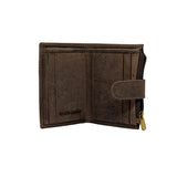 Bossi  Mens Hunter Leather Small Uni Card Wallet  With Zip In Brown