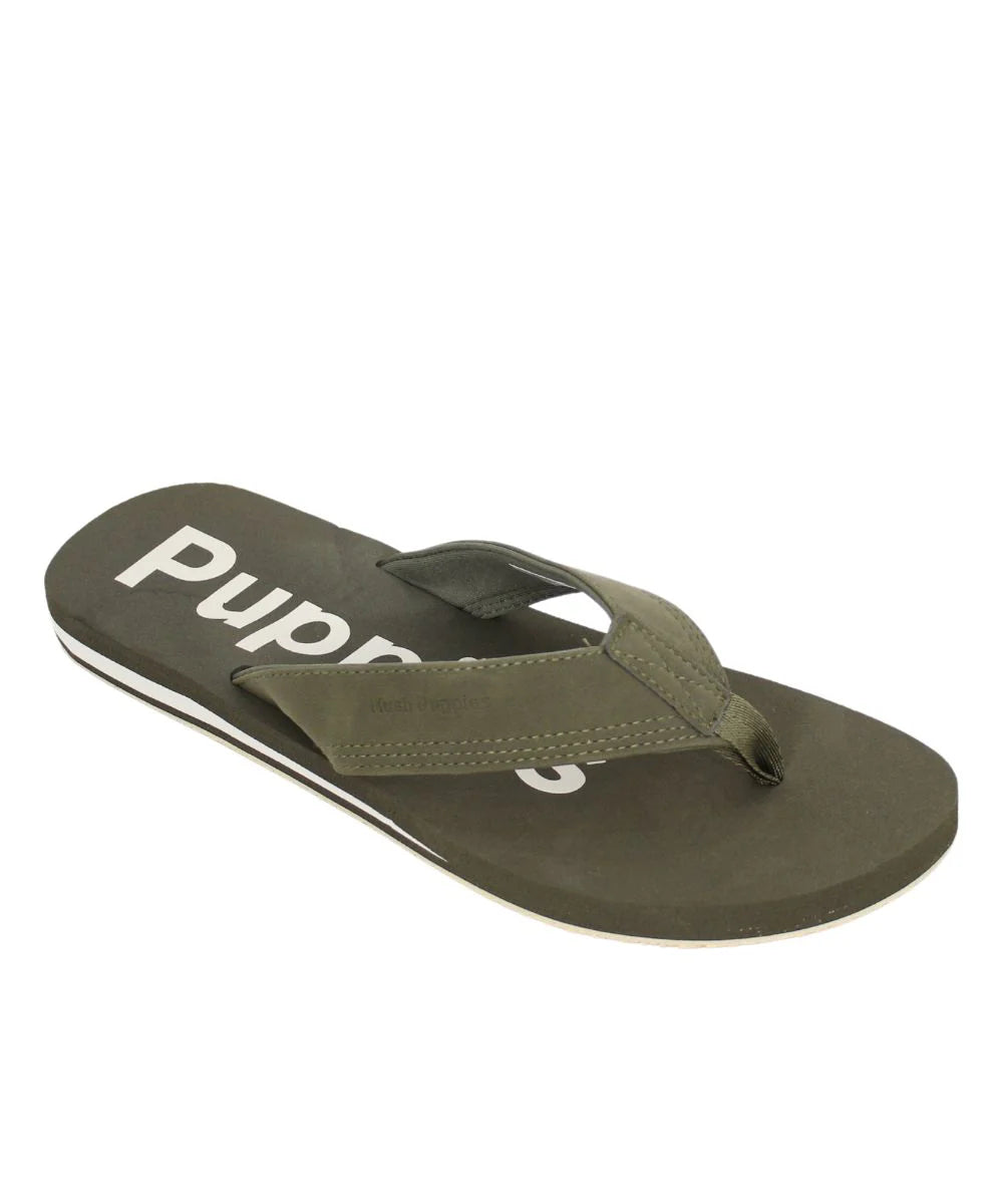 Hush Puppies Mens Stomp Thong Sandals In Olive