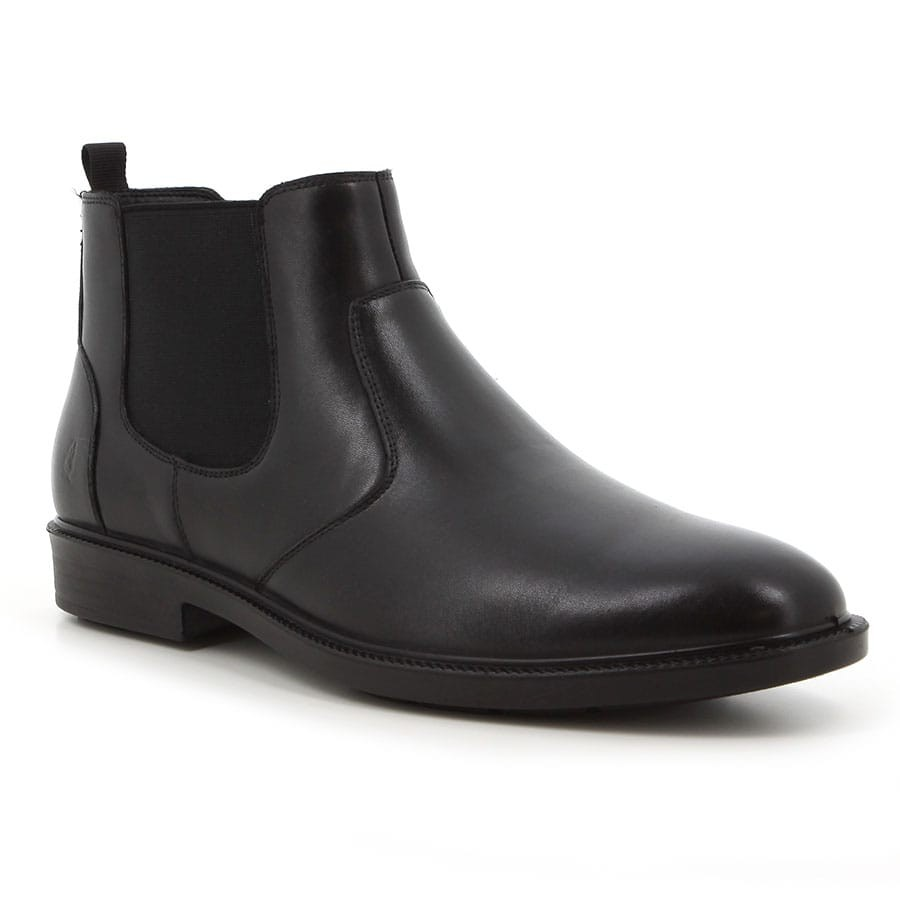 Hush Puppies Mens Isadore Leather Boots In Black