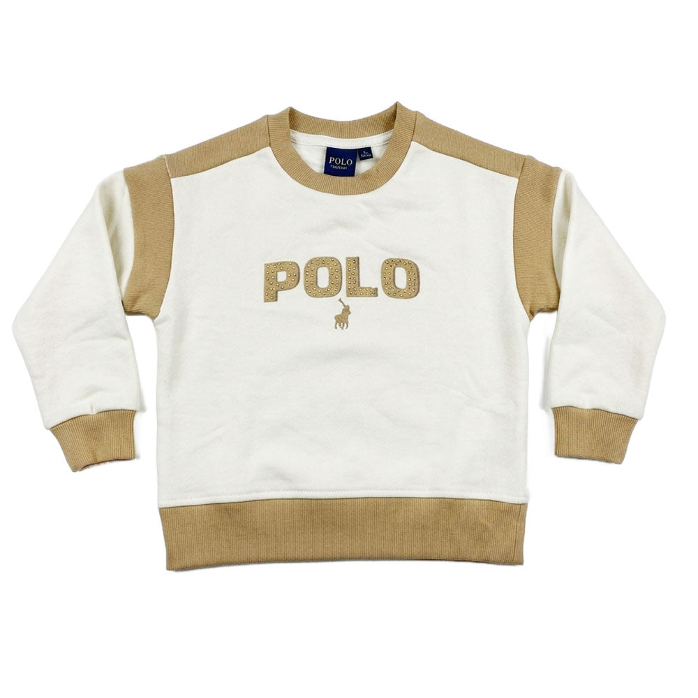 Polo Girls Hailey Printed Sweater Off White