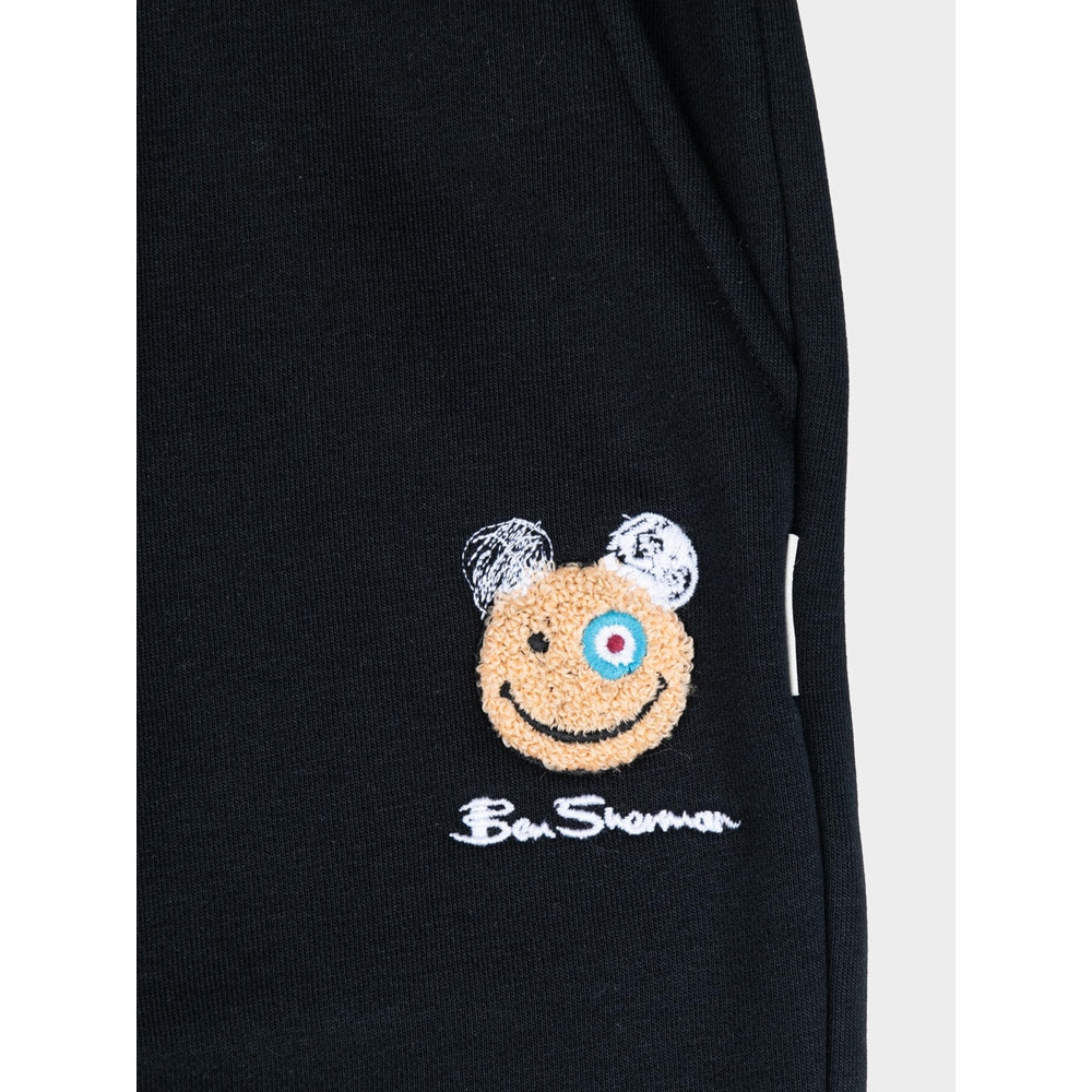 Ben Sherman Mens Happy Bear Fleece Shorts in Black