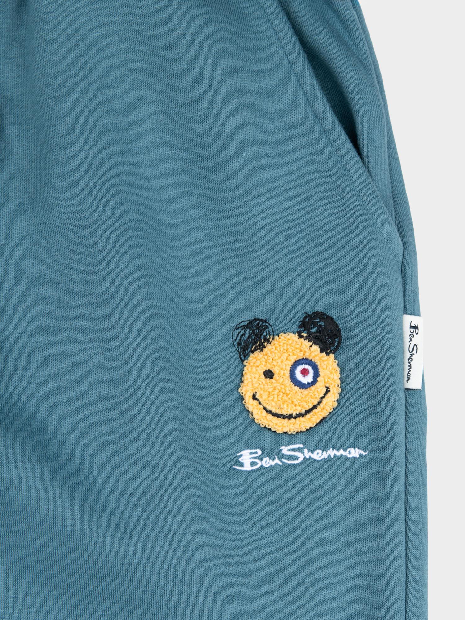 Ben Sherman Mens Happy Bear Fleece Shorts In Blue