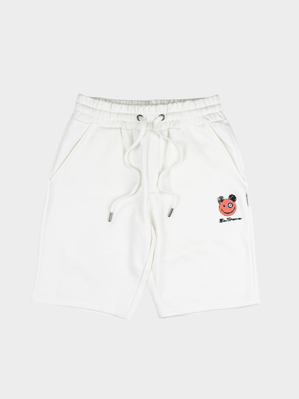 Ben Sherman Mens Happy Bear Fleece Shorts In Off White