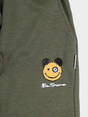 Ben Sherman Mens Happy Bear Fleece Shorts In Tundra