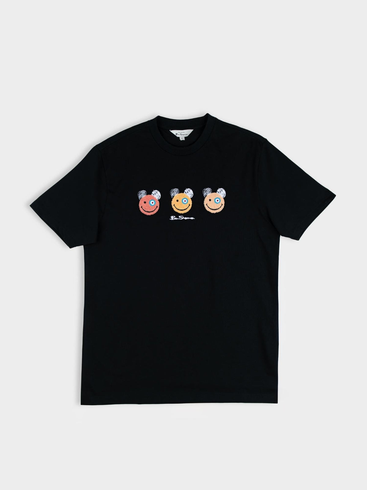 Ben Sherman Happy Bears Chenille Appliq B Mens T-Shirt In Black