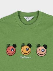 Bensherman Mens Happy Bears Piquant Green T-Shirt