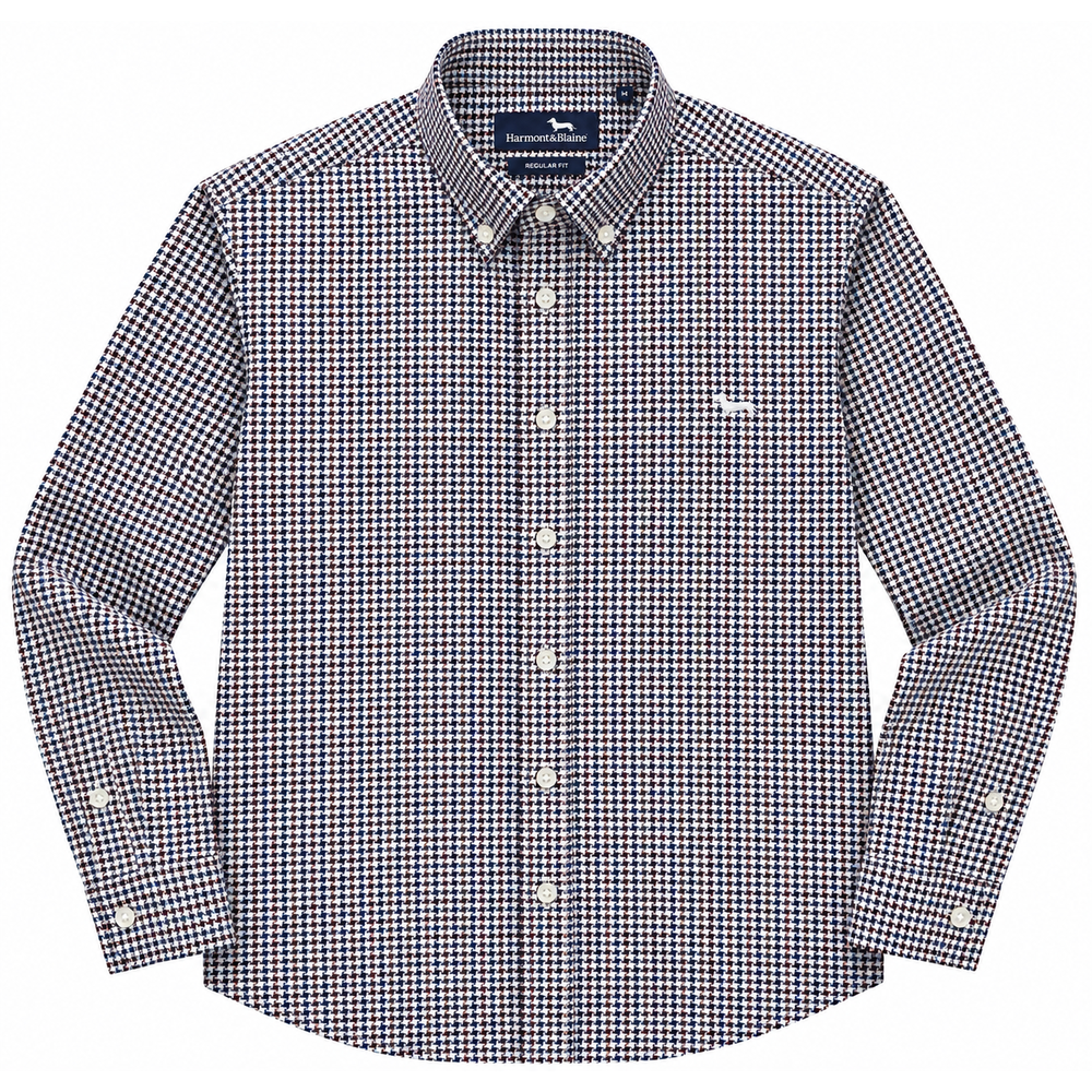 Harmont & Blaine Basic Shirt In Blue & Red