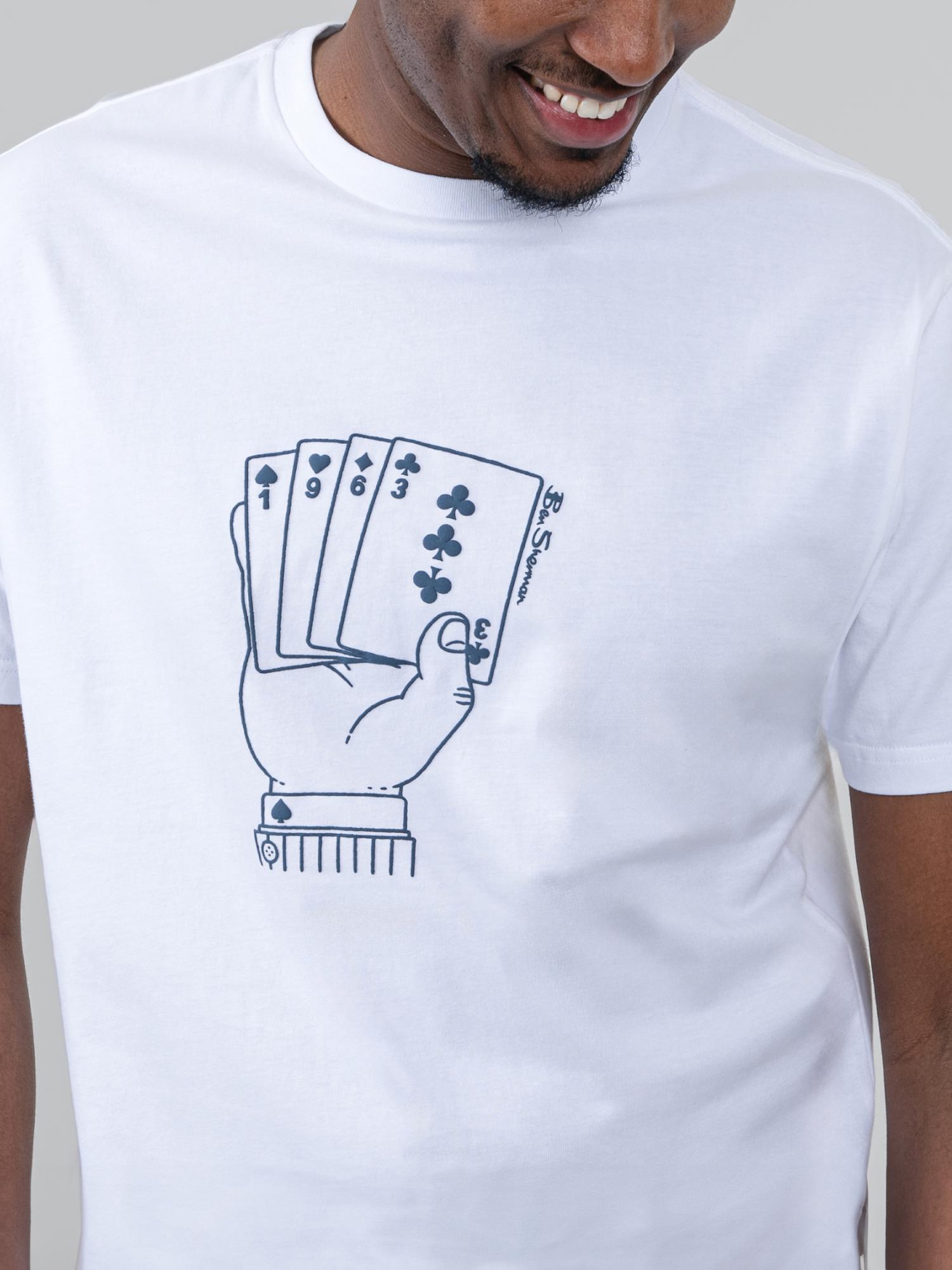 Ben Sherman Mens Hidden Ace T-Shirt In White