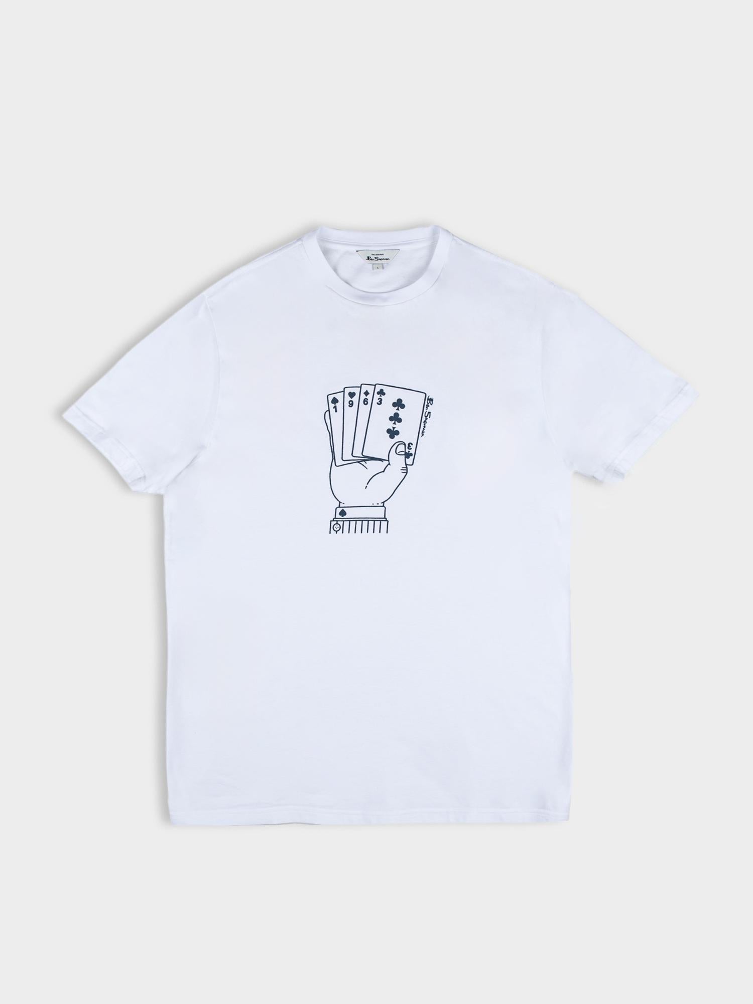 Ben Sherman Mens Hidden Ace T-Shirt In White