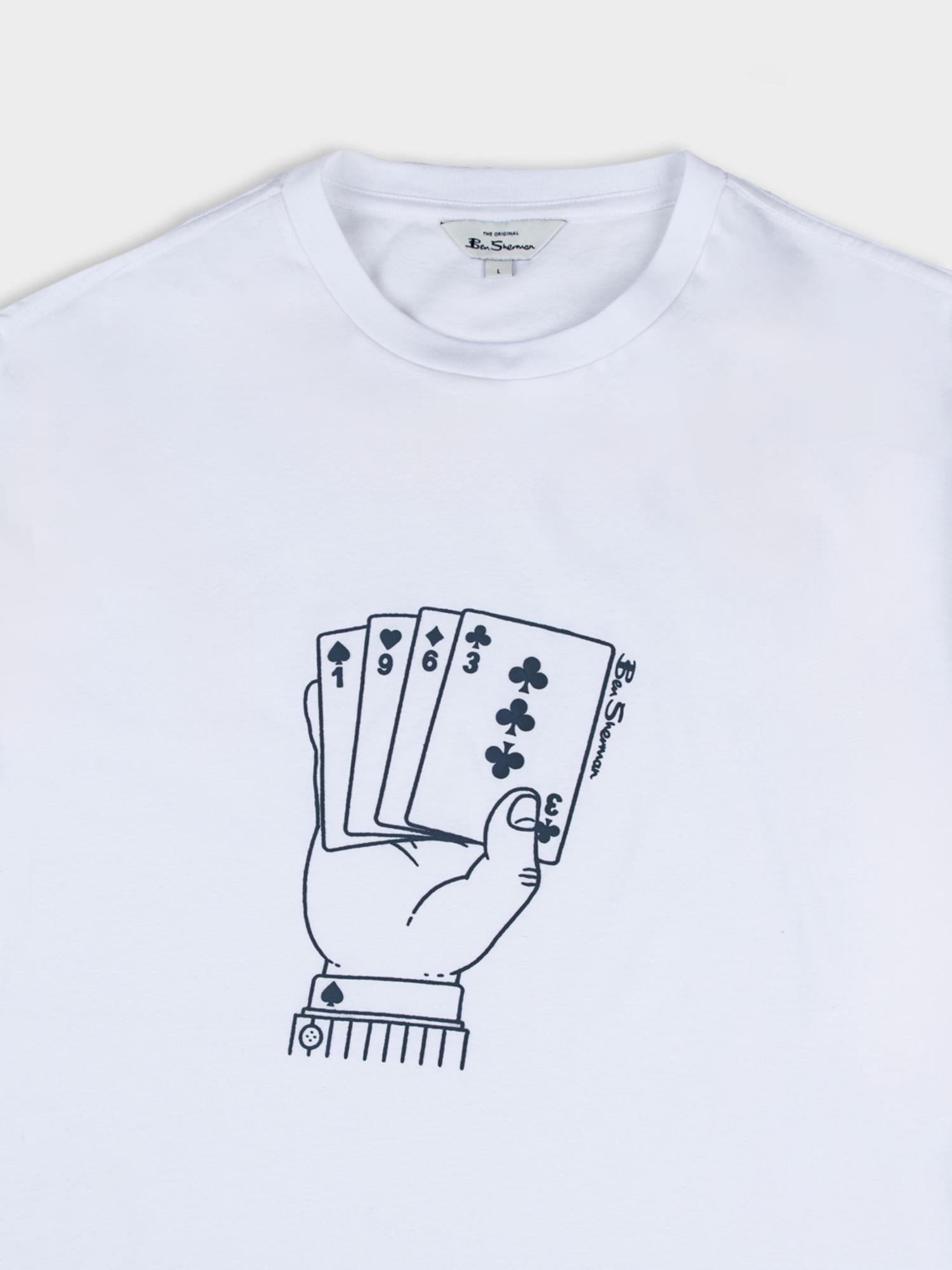 Ben Sherman Mens Hidden Ace T-Shirt In White